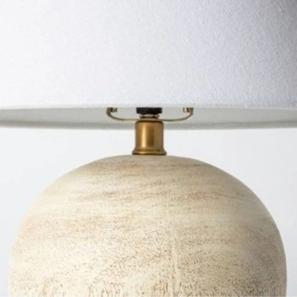 Studio McGee Medium Faux Wood Table Lamp Brown - Threshold Target